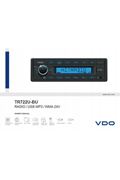 NO BRAND Radio auto VDO TR722U-BU 1-DIN