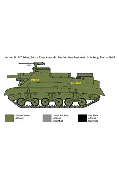 NO BRAND Italeri 6580 1/35 Kit model tun autopropulsat M7 Priest