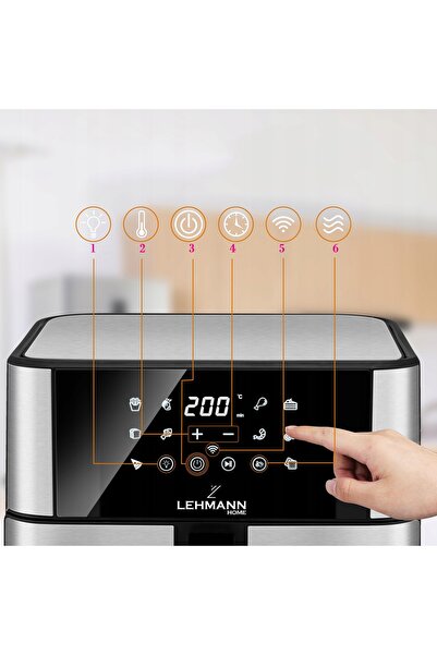 NO BRAND Lehmann Lhodf-1810 1800 W 10 L Friteuză cu aer cald
