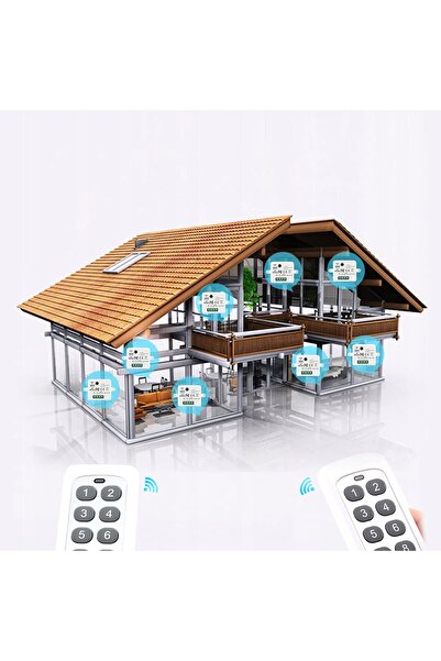 NO BRAND Întrerupător de lumină wireless AC 230V 10A (4 bucăți receptoare, 2 ...