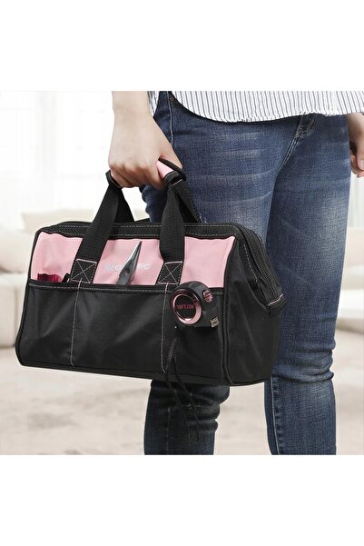 NO BRAND Geantă de scule cu set de 106 piese, de culoare roz, pentru femei