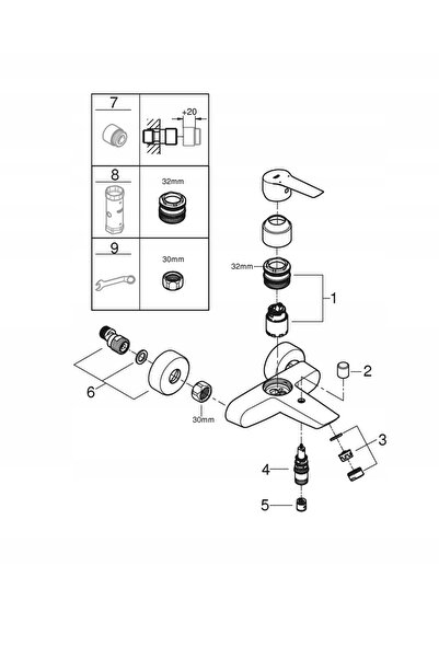 NO BRAND Start Baterie cu două ieșiri de apă, negru mat, GROHE 242062432