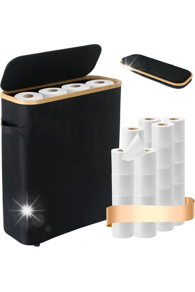 NO BRAND Coș de depozitare hârtie igienică de 45 L cu capac