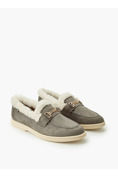 Renzo Ruganni Women Faux Fur Slip-On Loafers