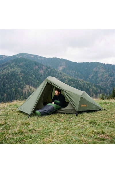 NO BRAND NILS NC1705 SAC DE DORMIT ULTRA UȘOR NEGRU/VERDE pentru cort ușor