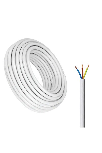 Duravel 3-Core Electrical Cable, White PVC Insulated Power Wire, Flexible Cop...