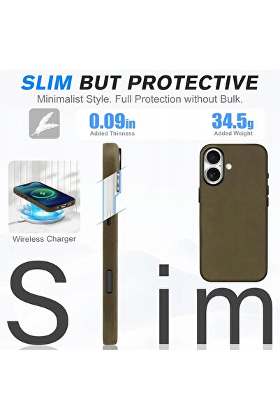 NO BRAND Husă Shieldon din Piele Naturală Magsafe pentru iPhone 17, Piele de ...