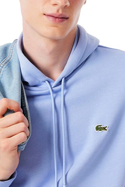 Lacoste Hanorac de golf cu glugă pentru bărbați, din bumbac, liliac