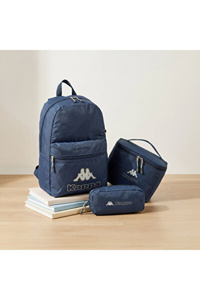 Kappa Logo Print 3-Piece School Backpack Set for Kids 8-13 Years with Pencil ...