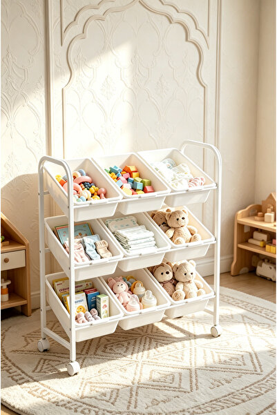 Shangxing Three-tier, large-capacity toy drawer-style storage rack ，Equipped ...