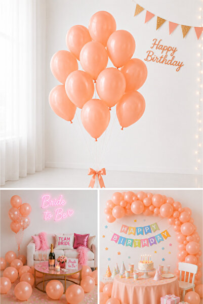 Parti dolabı 10Pcs Salmon Macaron Pastel Balloon Peach Coral Powder Pink