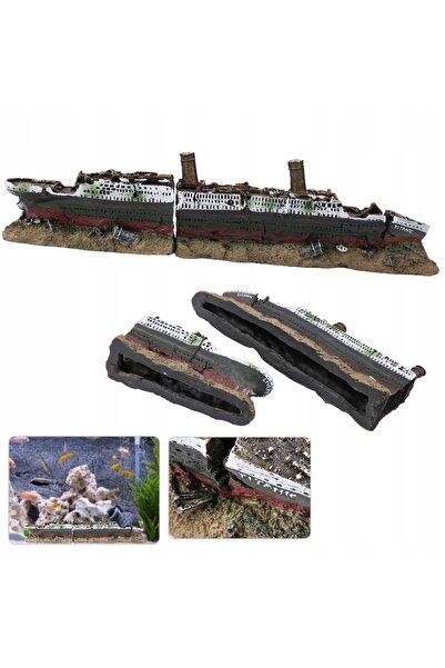 NO BRAND Ornament/Accesoriu acvariu cu vrăjirea navei Titanic, decorațiune ac...