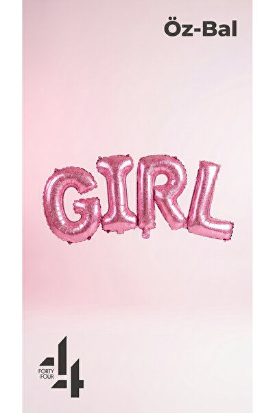 Öz-bal Pink Color Girl Lettered Foil Balloon Gender Reveal Party Baby Shower ...