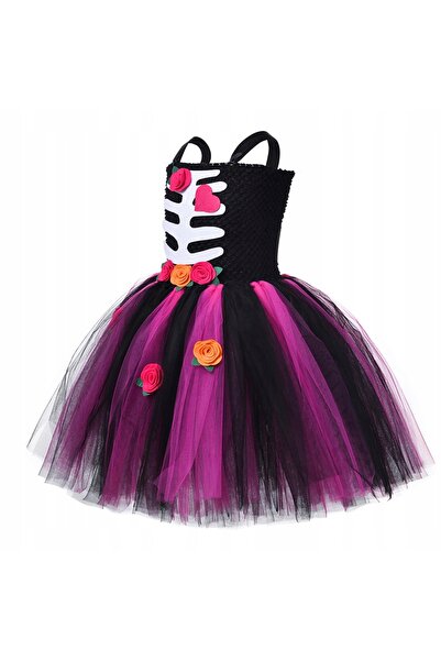 NO BRAND Costum de schelet Coco, rochie tutu de Halloween, 110-122 cm