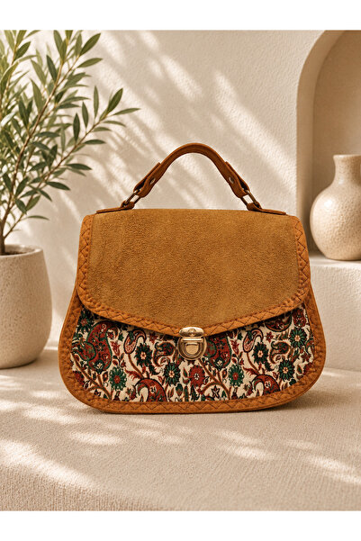 EdButikModa Ethnic Patterned Suede Hand and Shoulder Bag – Bohemian Women's Bag