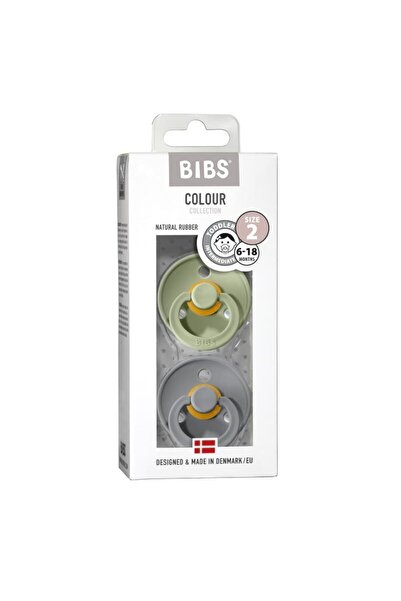 NO BRAND Smoczek Bibs Soothing Round Colour 2 bucăți Cauciuc 6 m+ Sage & Cloud
