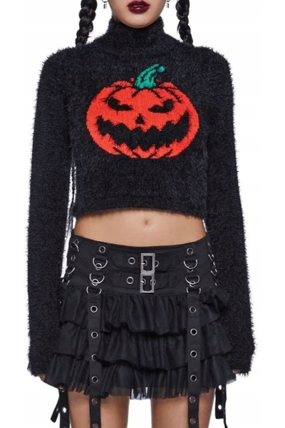 NO BRAND Pulover de damă cu dovleac pentru toamnă, Halloween, călduros, cu gu...