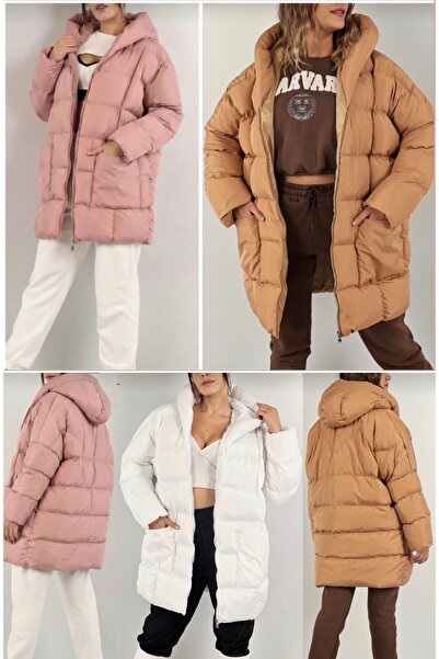 Ysmn Studio Yasmen Giyim Torba Cep Oversize Kapüşonlu Şişme Mont