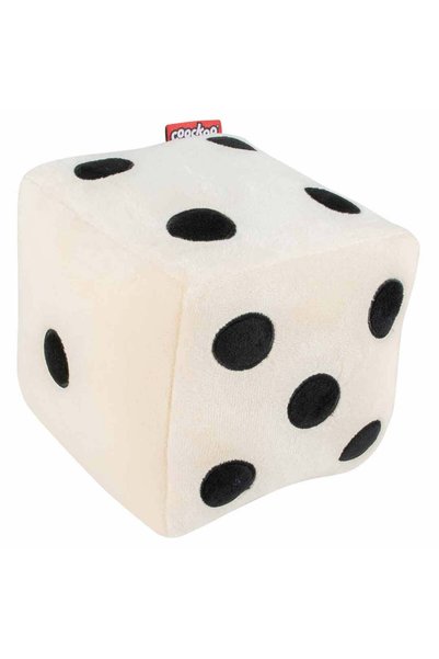 Ebi Coockoo Roll The Dice Plush Dog Squeaker Toy - White/16x16x16cm