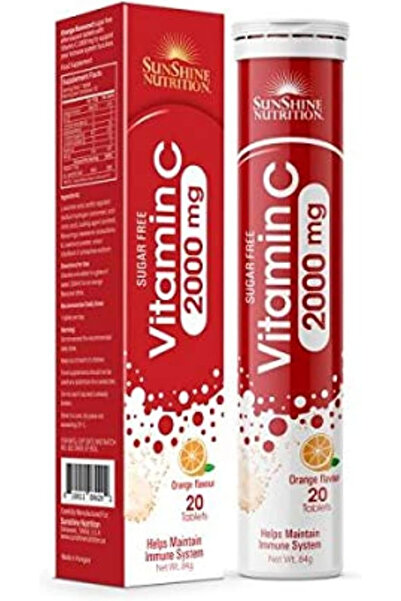 Sunshine Nutrition Vitamin C 2000Mg Orange Flav Efferv 20Tabs: 08429