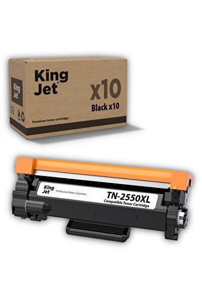 KingJET Brother Uyumlu TN-2550XL Yüksek Kapasiteli (10'lu Paket) Muadil Toner...