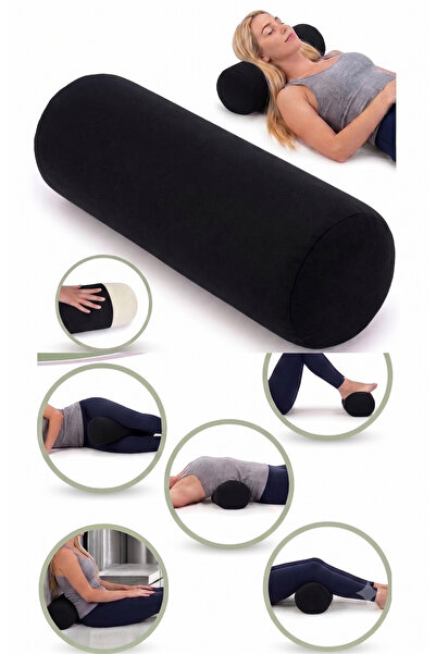 Dear Visco Multi-Purpose Visco Cylinder Pillow Orthopedic Neck Pillow Black P...