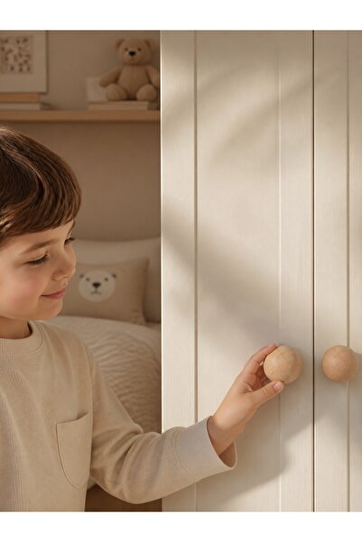Genel Markalar Ahşap Ham Mdf Küre Kulp 4 cm 4'lü