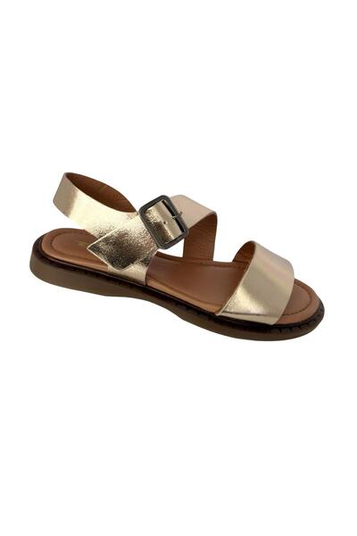 PUNTO 676202 Genuine Leather Cross-Strapped Flat Sole Sandals