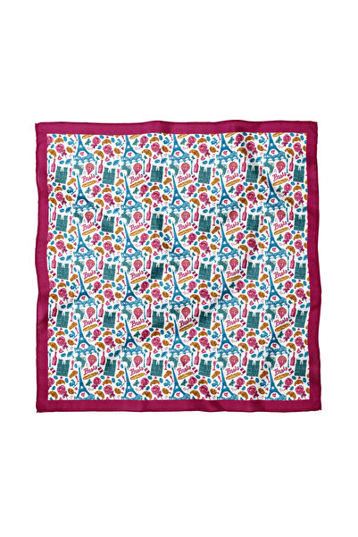 Sultan İpek Artistic Patterned Scarf / Bandana 70X70Cm