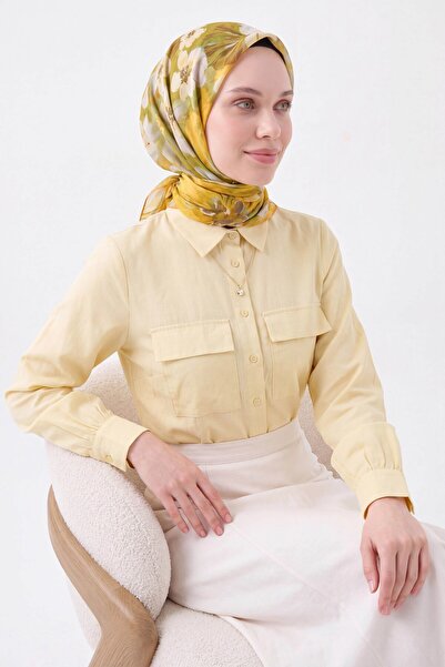 Silk Home Soft Scarf Flower Oil Green
