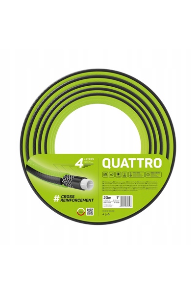 Cellfast Furtun de grădină Quattro 1'' 20m 4 straturi rezistent la UV Flexi