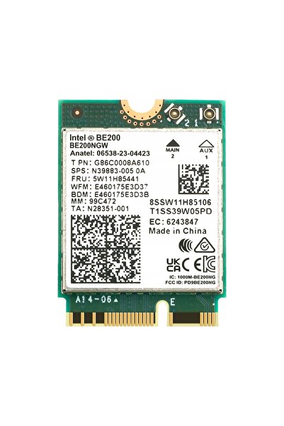 IntelliBaby Placă de rețea wireless Intel BE200 WiFi 7 802.11AX 6GHz M.2 PCIe