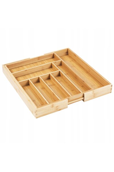 Greenbluespice Organizator reglabil din bambus pentru tacâmuri, pentru sertar...