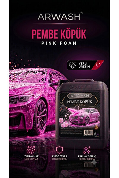 Arwash Pembe oto şampuanı/ultra yogun köpük etkili /cilalı/ Araç yıkama /20lt