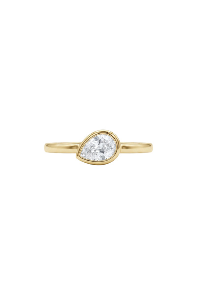 Charmist Steel Drop Stone Adjustable Ring Gold