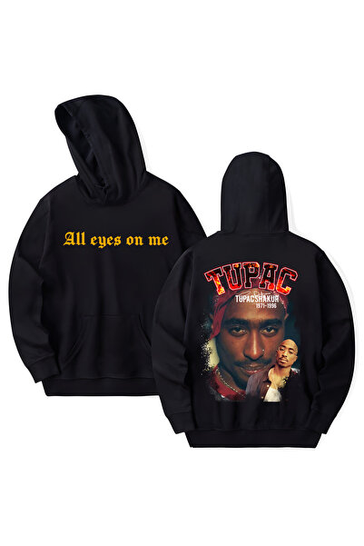 STİL-X Tupac Shakur Printed Cotton Long Sleeve Hooded Sweatshirt with 3 Yarns