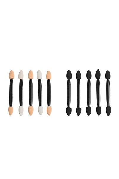 Beauty Set pensule machiaj, model ochi, nude, 6.5cm, 10 bucăți – kit complet ...
