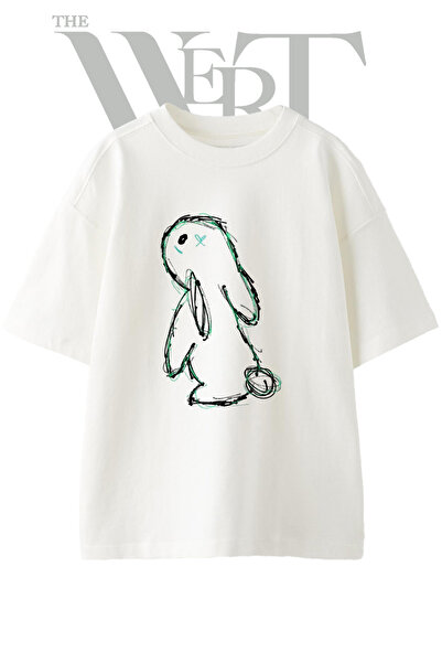 THEWERT X Goz Tavsan Design Printed Unisex White Oversize T-Shirt