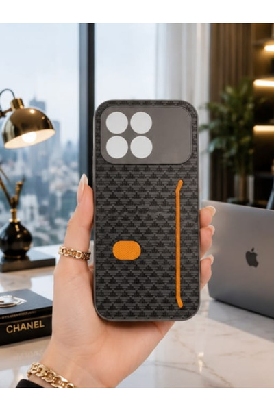 CaseTechnoo Poco F8 Pro Uyumlu Karbon Piramit Desenli Kartlıklı Premium Koruy...