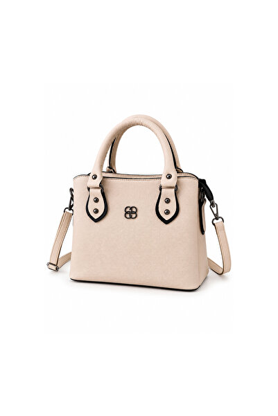BagMolly Long Strap 3-Compartment Lined Shoulder and Hand Bag Cream