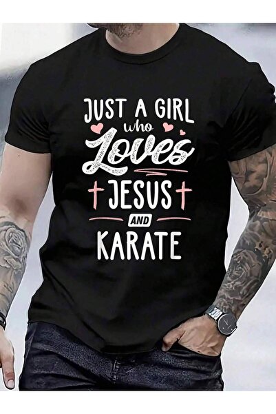 799 تي شيرت نسائي من القطن 100% بطباعة "Just A Girl Who Loves Jesus And Karat...