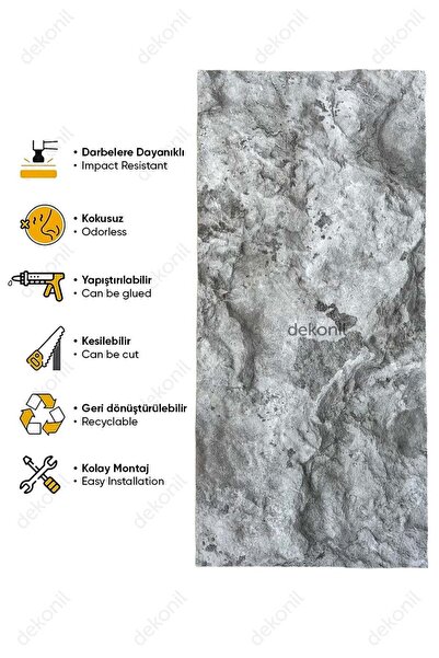 Dekonil Doğal Taş Görünümlü EPS Duvar Paneli 50x120 cm (2 Adet)