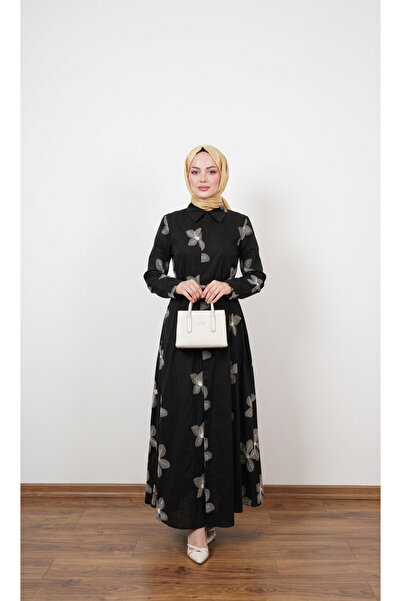 GARDROP GİYİM BELİ KORDON KEMERLİ PAMUK ELBİSE