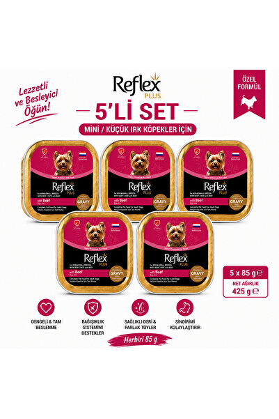 Reflex Plus Sığır Etli Mini Irk Köpek Yaş Maması 85 gr x 5 Adet