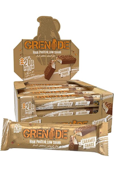 Grenade High Protein, Low Sugar Bar - Caramel Chaos, 12 x 60 g