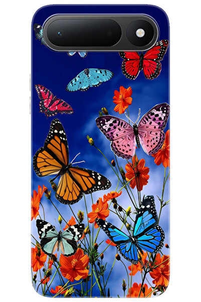 TECNO Spark 50 5G (KN8) Uyumlu Kılıf Desen Baskılı Silikon Renkli Kelebekler ...