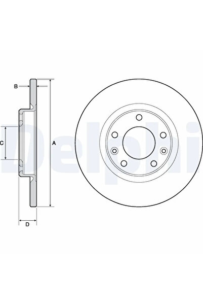 DELPHİ Set Discuri Frana Citroen C4 Grand Picasso 2/C4 Picasso 2 Peugeot 308 ...
