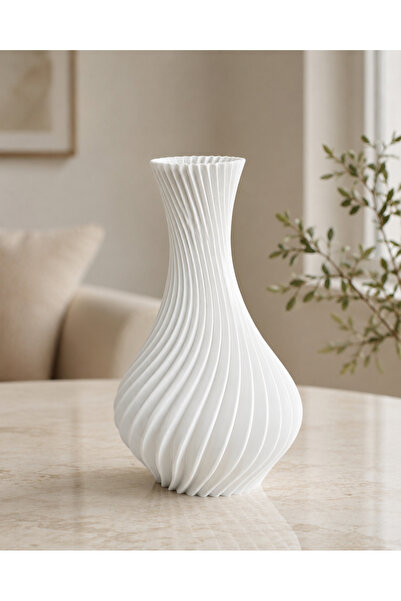 Genel Markalar modern spiral dekoratif 3D vazo 25 cm şık tasarım , çok renk s...