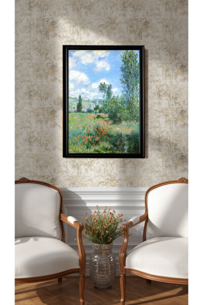 BlackSea CLAUDE MONET,KIRLAR VE ÇİÇEKLER,LAKE BOYALI MDF ÇERÇEVE