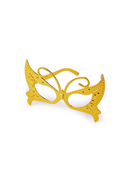 kidspartim Party Glasses Plastic Without Glass Butterfly Model Gold